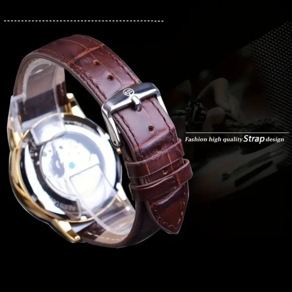 Forsining Moon Phase Men's Mechanical Watch, Comfortable Casual Tourbillon Wristwatch, Ideal Choice For Gifts - Image 4