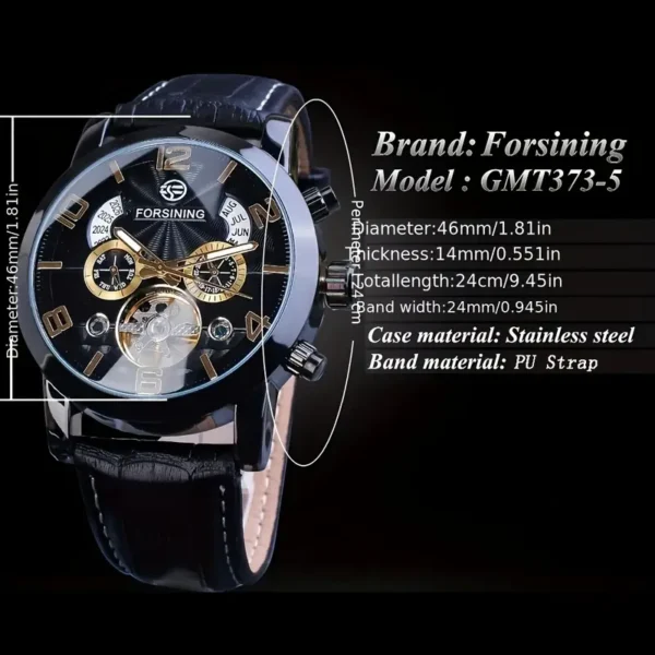 Forsining Tourbillion Fashion Mens Automatic Mechanical Watch - Image 3