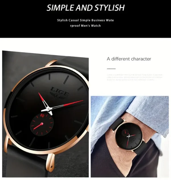 Men's Fashion Ultra-Thin Elegant Quartz Watch, Holiday Gifts - Image 2