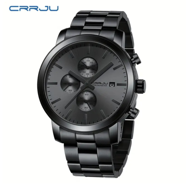 Stainless Steel Strap Men's Watch, Multifunctional Chronograph Wrist Watch