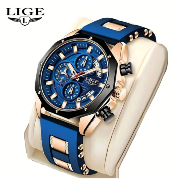 LIGE Men's Chronograph Calendar Wristwatch, Outdoor Casual Sports Quartz Watch