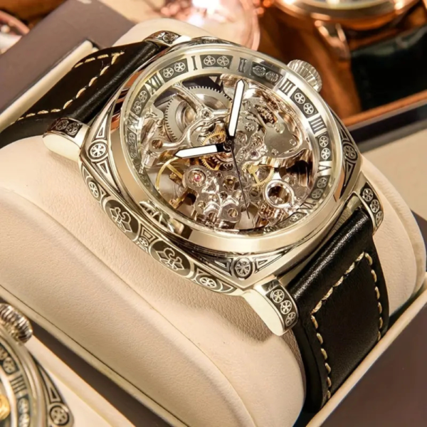 New Carved Watch, Men's Automatic Hollow Mechanical Watch, Student Watch