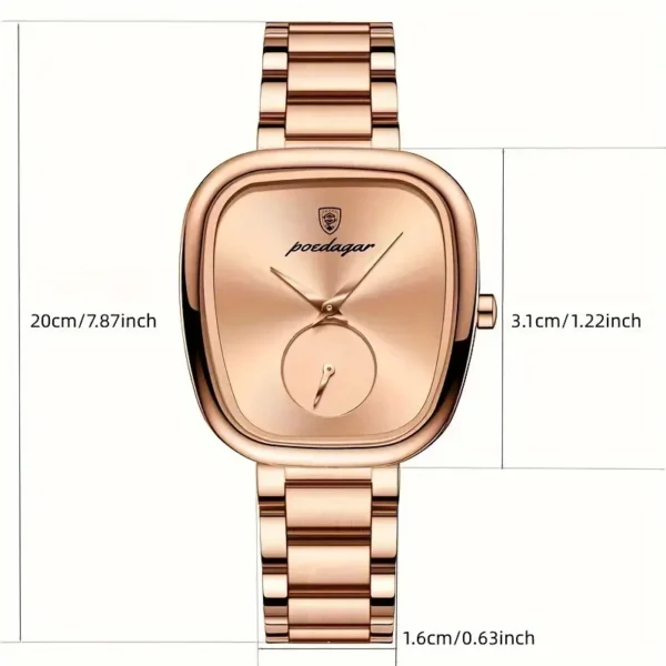 BINBOND Fashion Square Stainless Steel Women's Wrist Watch - Image 2