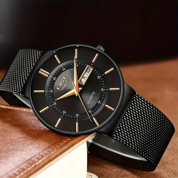 Fashion Men's Watch With Stainless Steel Mesh Strap - Image 2