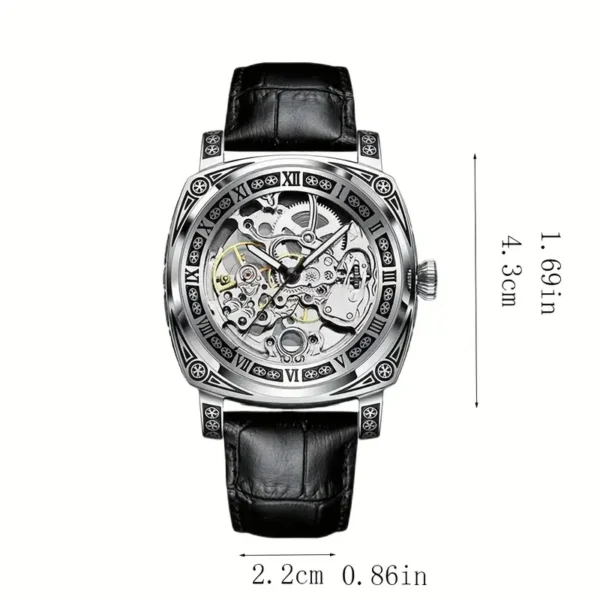 New Carved Watch, Men's Automatic Hollow Mechanical Watch, Student Watch - Image 3