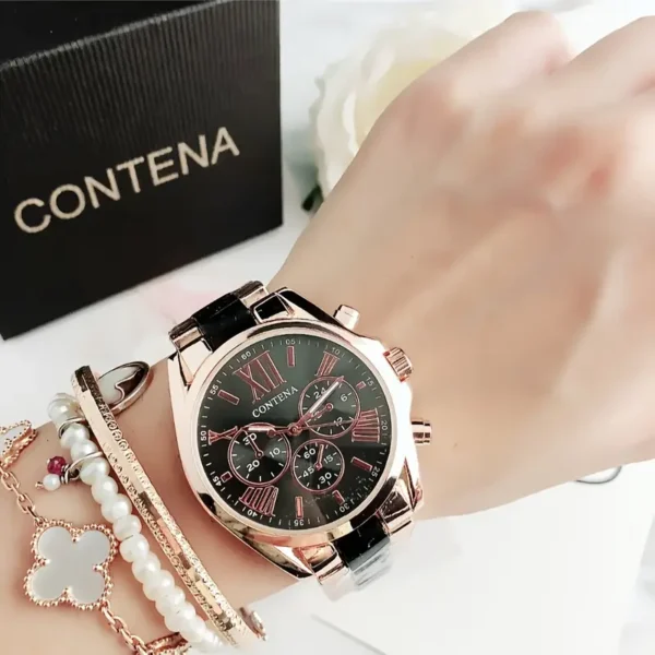 Elegant Rose Golden Quartz Women's Watch - Image 2